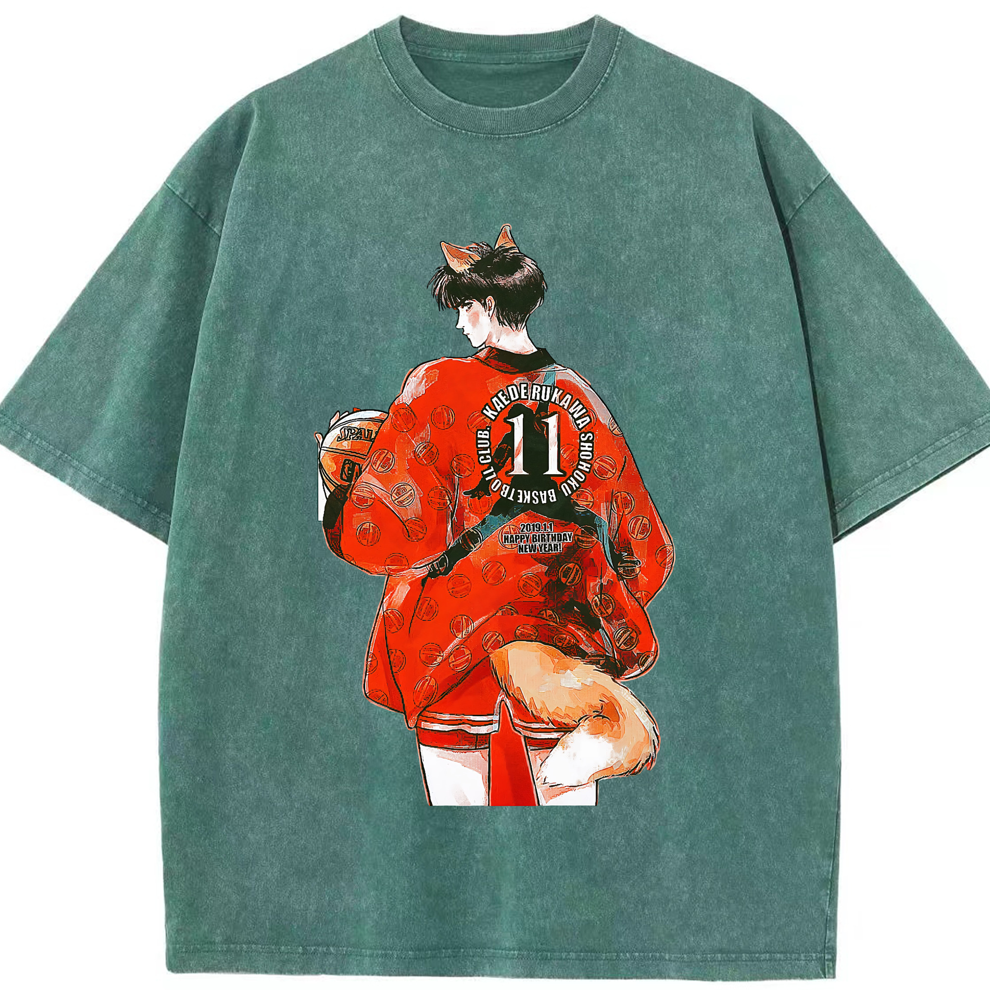 （画像用） SLAM DUNK／スラムダンク 綿100% ヴィンテージ風 半袖Tシャツ（フロントプリント）